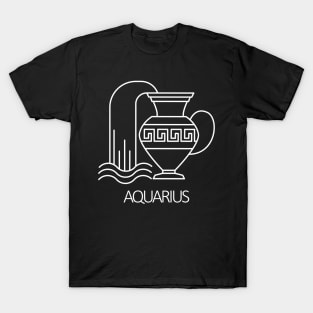 Aquarius Zodiac Sign - White T-Shirt